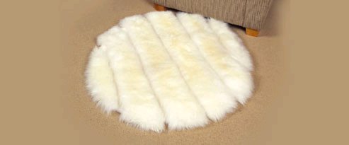 round sheepskin rug