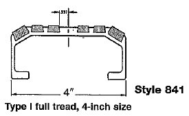 Style 841 MIL-T-24634 4 inch Full Tread end view